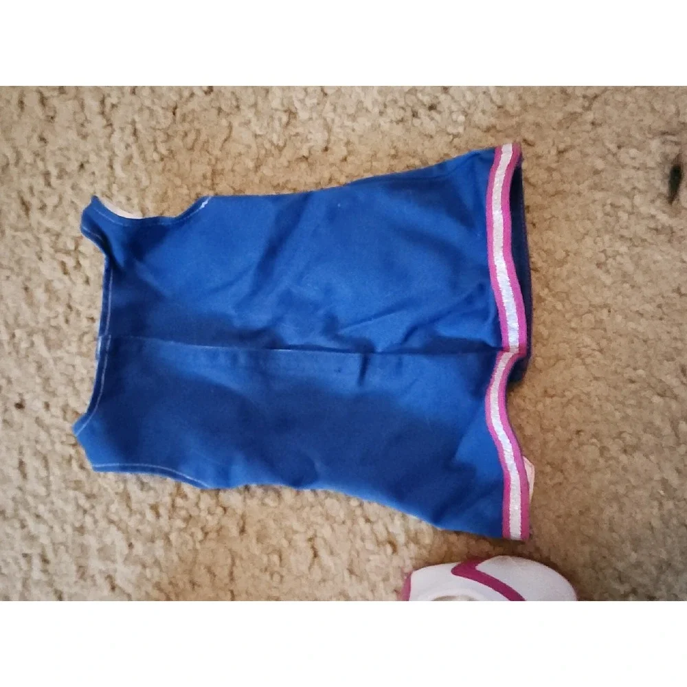 American Girl Doll STARS Cheerleader Blue Outfit  Pink Megaphone  Shoes‎ Socks